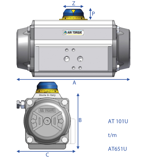 Air Torque pneumatische actuator  |  AT..D E